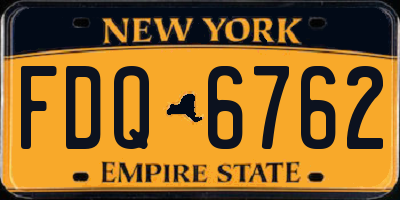 NY license plate FDQ6762