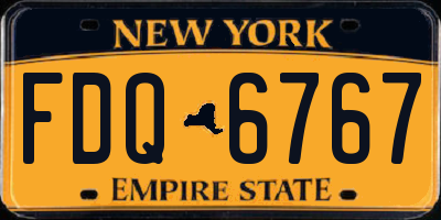 NY license plate FDQ6767
