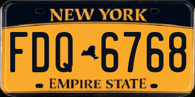 NY license plate FDQ6768