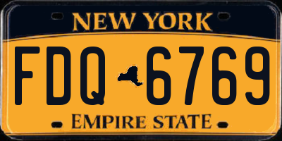 NY license plate FDQ6769