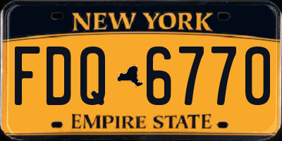 NY license plate FDQ6770