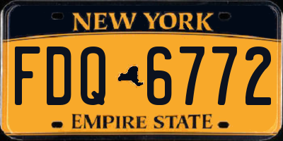 NY license plate FDQ6772