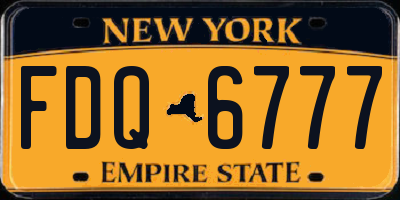 NY license plate FDQ6777