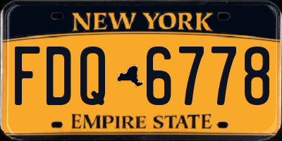 NY license plate FDQ6778