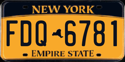 NY license plate FDQ6781