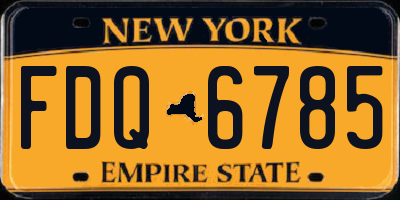 NY license plate FDQ6785