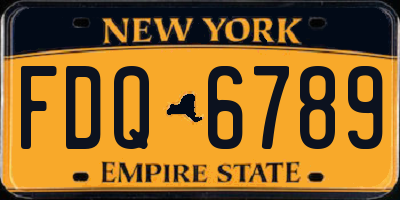 NY license plate FDQ6789