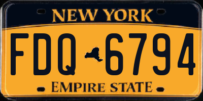 NY license plate FDQ6794