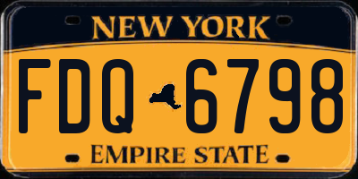 NY license plate FDQ6798