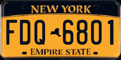 NY license plate FDQ6801
