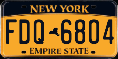 NY license plate FDQ6804
