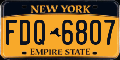 NY license plate FDQ6807