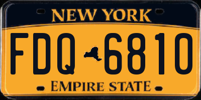 NY license plate FDQ6810