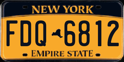 NY license plate FDQ6812