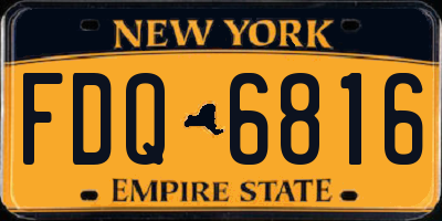 NY license plate FDQ6816