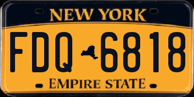 NY license plate FDQ6818
