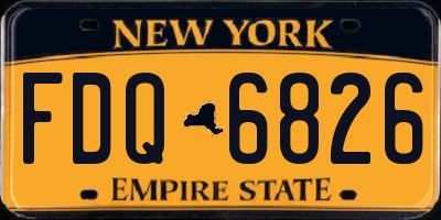 NY license plate FDQ6826