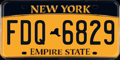 NY license plate FDQ6829