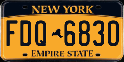 NY license plate FDQ6830