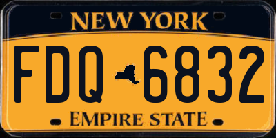 NY license plate FDQ6832