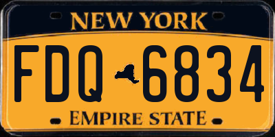 NY license plate FDQ6834