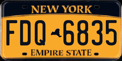 NY license plate FDQ6835