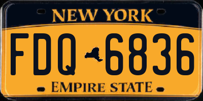 NY license plate FDQ6836