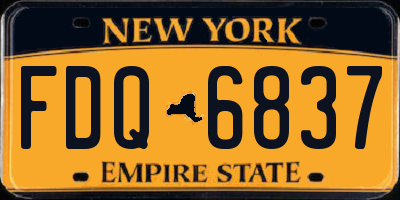 NY license plate FDQ6837
