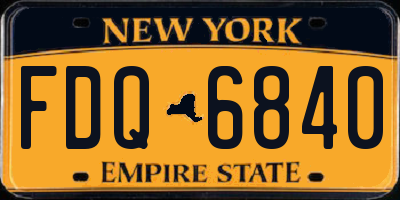 NY license plate FDQ6840