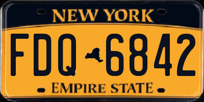 NY license plate FDQ6842