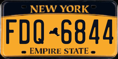 NY license plate FDQ6844
