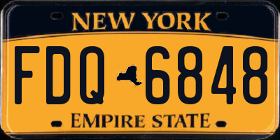 NY license plate FDQ6848