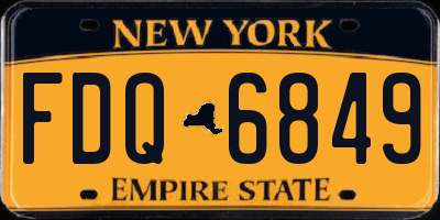 NY license plate FDQ6849