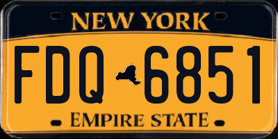 NY license plate FDQ6851