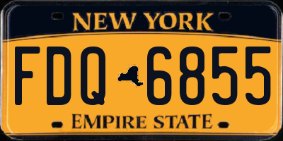 NY license plate FDQ6855