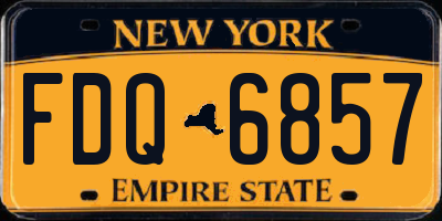 NY license plate FDQ6857