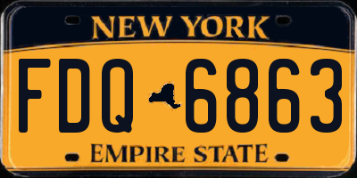NY license plate FDQ6863