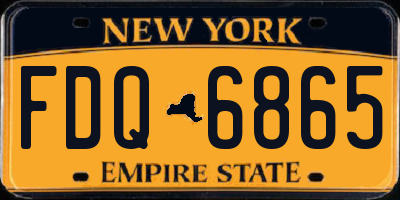 NY license plate FDQ6865