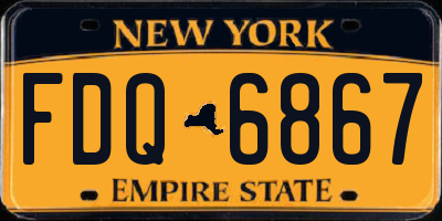 NY license plate FDQ6867