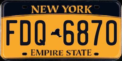 NY license plate FDQ6870