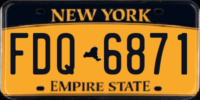 NY license plate FDQ6871