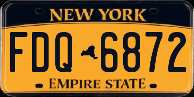 NY license plate FDQ6872