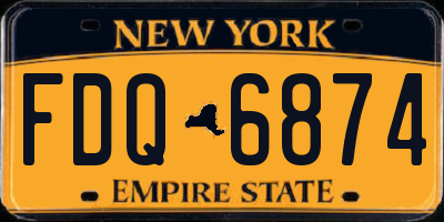 NY license plate FDQ6874