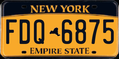 NY license plate FDQ6875