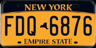 NY license plate FDQ6876