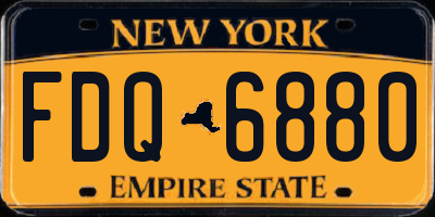 NY license plate FDQ6880