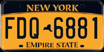 NY license plate FDQ6881