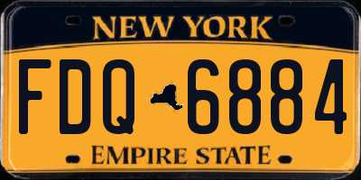 NY license plate FDQ6884