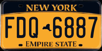 NY license plate FDQ6887