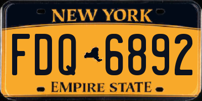 NY license plate FDQ6892